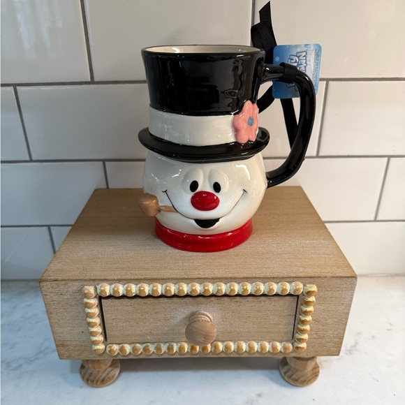 Rae Dunn Frosty the Snowman Mug with Black Handle - Picture 1 of 3